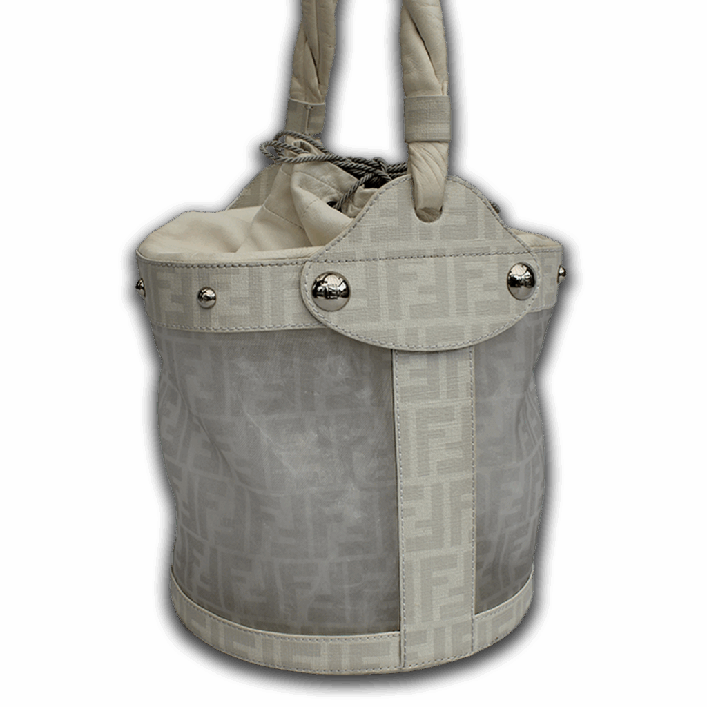 Fendi Zucca bucket tas monogram mesh wit