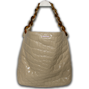 Miu Miu tas embossed lakleer beige